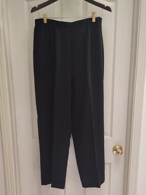 Classic Black Pinstripe Women's Dress Pants